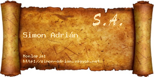 Simon Adrián névjegykártya